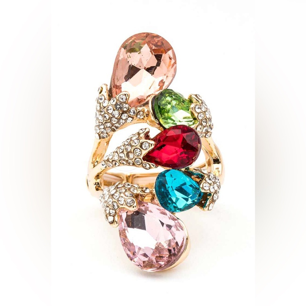 Elegant Crystal Elastic Statement Ring